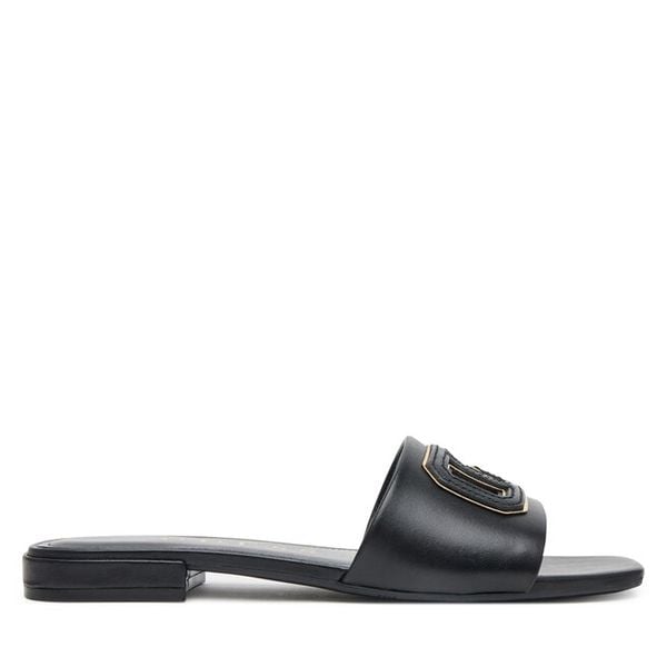 Klapki Guess. Czarne klapki Guess, z aplikacjami, bez obcasa, bez zapięcia. Za 329.99 zł.