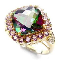 ZORZA POLARNA złoty pierścionek mistic topaz ametysty diamenty duży koktajlowy 5,2 ct. Żółte pierścionki Braccatta, z ametystem, złote. W wyprzedaży za 1,249.00 zł.
