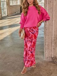 Milan Kiss Spódnica w kolorze jasnoróżowo-różowym rozmiar: L. Różowe spódnice Milan Kiss, na co dzień, l, bez wzorów, maxi, proste. Za 126.99 zł.