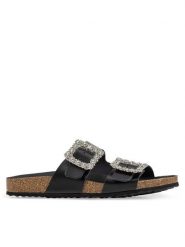 Geox Klapki D Brionia R D45Y3A 000T5 C9999 Czarny. Czarne klapki Geox, bez wzorów, ze skóry, bez obcasa, bez zapięcia. Za 469.99 zł.