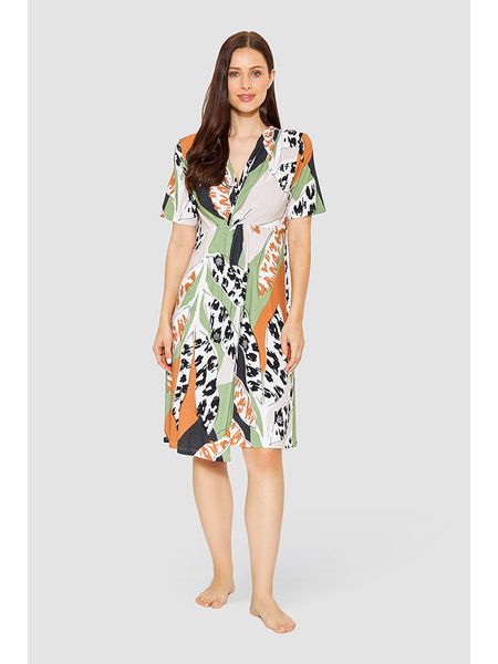 Féraud Sukienka w kolorze kremowo-zielono-czarnym rozmiar: 44. Brązowe sukienki Féraud, bez wzorów, bez kołnierzyka, bez ramiączek, midi. Za 189.29 zł.