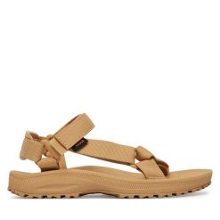Sandały Teva. Brązowe sandały Teva, bez wzorów, bez obcasa, na płaskiej podeszwie, bez zapięcia. Za 309.99 zł.