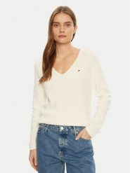 Tommy Hilfiger Sweter WW0WW44452 Écru Regular Fit. Swetry Tommy Hilfiger, m, bez wzorów, z bawełny, bez ramiączek. Za 309.99 zł.