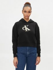 Calvin Klein Jeans Bluza Meta J20J223269 Czarny Regular Fit. Czarne bluzy Calvin Klein Jeans, l, bez wzorów, z bawełny, bez kaptura. Za 239.99 zł.