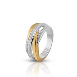 W.KRUK Zjawiskowy Pierścionek - , Cyrkonia - SHX/PC438. Białe pierścionki W.KRUK, z cyrkonią, pozłacane. Za 299.00 zł.