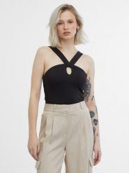 Orsay Top w kolorze czarnym rozmiar: M. Czarne topy Orsay, m, bez wzorów, bez kołnierzyka, bez ramiączek. Za 21.99 zł.