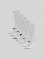 4F Skarpetki długie (5-pack) damskie - białe 39-42. Białe skarpetki 4f, bez wzorów, z bawełny. Za 69.99 zł.