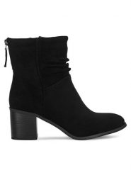 JENNY Botki MARTINA WS14438-22 Czarny. Czarne botki Jenny, bez wzorów, bez obcasa, na słupku, bez zapięcia. Za 149.99 zł.