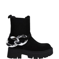 SKÓRZANE WORKERY F3131 13 BLACK. Czarne botki Venezia, bez wzorów, ze skóry, bez obcasa, bez zapięcia. Za 319.00 zł.