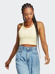 Adidas Top Adicolor Classics 3-Stripes Short Tank Top IC6061 Żółty Slim Fit. Żółte topy adidas, l, bez wzorów, z bawełny, bez kołnierzyka, bez ramiączek. Za 139.99 zł.