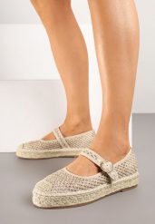 Beżowe Espadryle ze Sprzączką na Plecionej Podeszwie ze Skórzaną Wkładką Eradellea. Brązowe espadryle Born2be, bez wzorów, eleganckie, bez obcasa. W wyprzedaży za 111.99 zł.