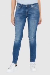 7 FOR ALL MANKIND Błękitne jeansy damskie Z PRZETARCIEM PYPER SLIM ILLUSION OUTLINE. Niebieskie jeansy 7 for all mankind, s, bez wzorów, z bawełny. W wyprzedaży za 549.99 zł.