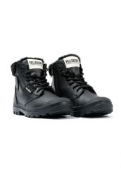 Buty do chodzenia damskie Palladium Pampa Hi. Czarne trekkingi Palladium, bez wzorów, z gumy, bez zapięcia, trekkingowe. Za 491.15 zł.