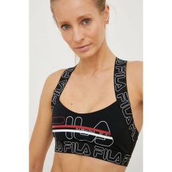 Fila biustonosz sportowy kolor czarny. Czarne biustonosze sportowe Fila, bez wzorów. Za 89.99 zł.