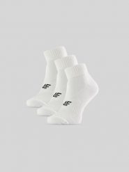 4F Skarpetki krótkie (3-pack) damskie - białe 39-42. Białe skarpetki 4f, bez wzorów, z bawełny. Za 49.99 zł.