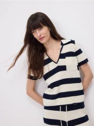 Bawełniana bluzka polo - wielobarwny. Bluzki Reserved, l, bez wzorów, z bawełny, bez kołnierzyka, bez ramiączek. Za 99.99 zł.