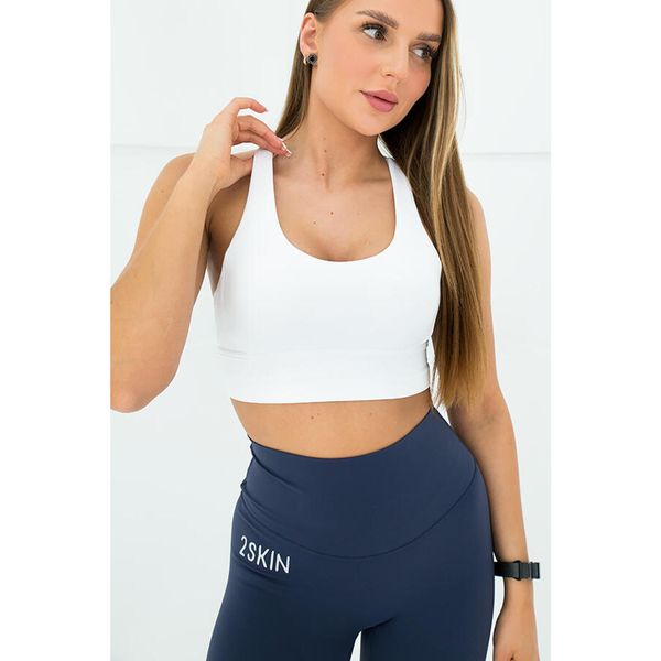 Stanik sportowy damski biały 2skin Balance. Białe biustonosze sportowe 2SkIN, bez wzorów, na fitness i siłownię. Za 169.00 zł.