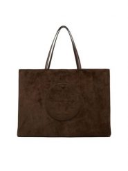 Tory Burch Torebka Ella Suede Tote 170980 Brązowy. Brązowe shopper bag Tory Burch, bez wzorów, ze skóry, bez dodatków. Za 3,829.00 zł.