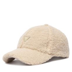 Czapka z daszkiem Guess. Brązowe czapki z daszkiem Guess, z aplikacjami. Za 264.99 zł.