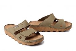 INBLU CX-04KU 022 tundra, klapki damskie. Zielone klapki Inblu, bez wzorów, ze skóry, bez obcasa, bez zapięcia. Za 137.90 zł.