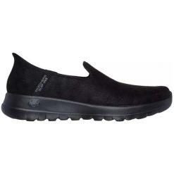 Buty sportowe damskie Skechers Go Walk Joy Slip-ins. Czarne buty treningowe Skechers, bez wzorów, z materiału, bez zapięcia. Za 239.00 zł.