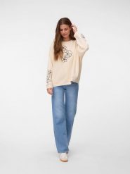 Vero Moda Bluza w kolorze beżowym rozmiar: XS. Brązowe bluzy bez kaptura Vero Moda, xs, bez wzorów, z bawełny, bez kaptura. Za 144.95 zł.