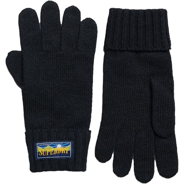 Rękawiczki zimowe damskie Superdry Vintage Radar 2.0. Niebieskie rękawiczki Superdry, bez wzorów, z poliesteru, sportowe. Za 88.55 zł.