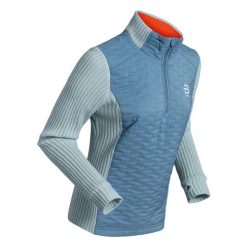 Sweter damski z zamkiem błyskawicznym Daehlie Sportswear Comfy 2.0. Niebieskie swetry DAEHLIE, m, bez wzorów, z materiału, bez ramiączek. Za 581.50 zł.