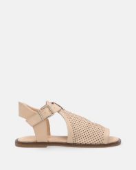 AŻUROWE SANDAŁY 3542MCT02703Z BE. Sandały Venezia, w ażurowe wzory, ze skóry, bez obcasa, bez zapięcia. Za 279.00 zł.