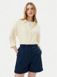 Tommy Hilfiger Koszula WW0WW46169 Żółty Loose Fit. Żółte koszule Tommy Hilfiger, bez wzorów, ze lnu, bez kołnierzyka, bez ramiączek. Za 459.99 zł.