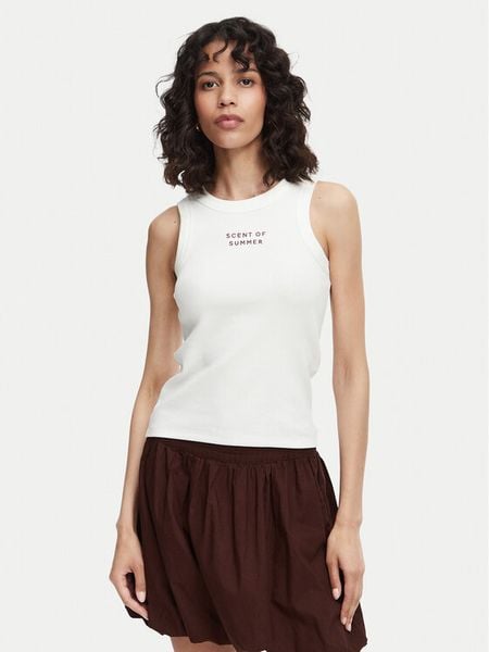 Vero Moda Top Nira 10341982 Biały Slim Fit. Białe topy Vero Moda, xl, bez wzorów, z bawełny, bez kołnierzyka, bez ramiączek. Za 65.99 zł.