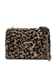 Guess Torebka Giully II HWLG96 73200 Beżowy. Brązowe kopertówki Guess, z aplikacjami, z materiału, wizytowe, bez dodatków. Za 519.99 zł.