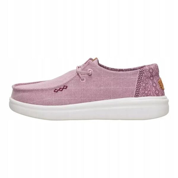 HEYDUDE Damskie Mokasyny Wendy Rise Chambray Grid. Czerwone mokasyny Hey dude, bez wzorów, z materiału. Za 259.00 zł.