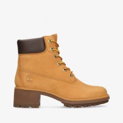 TIMBERLAND Kinsley 6 In Waterproof Boot Botki damskie. Brązowe botki Timberland, bez wzorów, ze skóry, eleganckie, bez obcasa, bez zapięcia. Za 349.99 zł.
