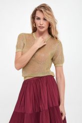 Sweter damski z siatki PATRIZIA PEPE. Swetry Patrizia Pepe, xs, bez wzorów, bez ramiączek. W wyprzedaży za 609.03 zł.