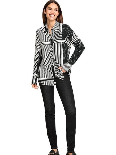 WITT WEIDEN Bluzka w kolorze czarno-białym rozmiar: 48. Białe bluzki WITT WEIDEN, bez wzorów, z wiskozy, bez kołnierzyka, bez ramiączek. Za 43.99 zł.