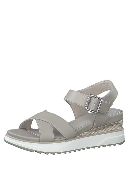 S.Oliver Sandały w kolorze beżowym na koturnie rozmiar: 41. Brązowe sandały S.Oliver, bez wzorów, z otwartym noskiem, bez obcasa, na koturnie, bez zapięcia. Za 90.48 zł.