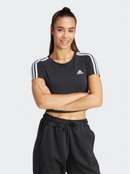 Adidas T-Shirt Essentials 3-Stripes IR6111 Czarny Slim Fit. Czarne t-shirty adidas, xl, bez wzorów, z bawełny, bez kołnierzyka, bez ramiączek. Za 69.99 zł.