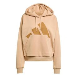 Bluza damska z kapturem adidas Essentials Big Logo French Terry. Brązowe bluzy z kapturem adidas, bez wzorów, z kapturem. W wyprzedaży za 194.50 zł.