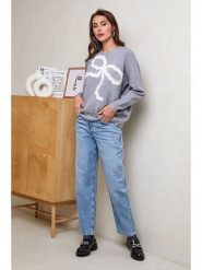 Soft Cashmere Sweter w kolorze szarym rozmiar: 38/40. Szare swetry Soft Cashmere, z aplikacjami, z kaszmiru, bez ramiączek. Za 104.99 zł.