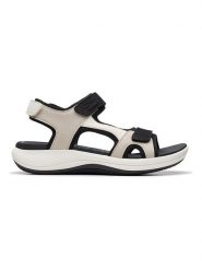 Clarks Sandały "Mira Bay" w kolorze czarno-kremowym rozmiar: 40. Brązowe sandały Clarks, bez wzorów, klasyczne, z otwartym noskiem, bez obcasa, bez zapięcia. Za 158.47 zł.