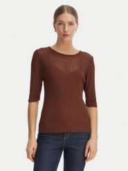 Rinascimento Bluzka CFM0012240003 Brązowy Slim Fit. Brązowe bluzki Rinascimento, l, bez wzorów, z syntetyku, bez kołnierzyka, bez ramiączek. Za 299.99 zł.