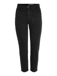 Noisy may Dżinsy "Moni" - Tapered fit - w kolorze czarnym rozmiar: W25/L32. Czarne jeansy Noisy May, l, z aplikacjami, ze skóry, z podwyższonym stanem. Za 48.39 zł.
