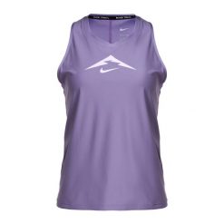 Tank top do biegania damski Nike Trail Dri-Fit Graphic TT. Czerwone topy Nike, bez wzorów, sportowe, bez kołnierzyka, bez ramiączek. Za 129.99 zł.