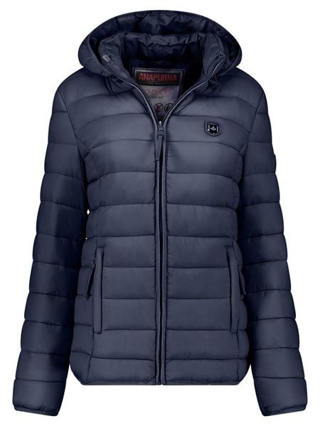 ANAPURNA Kurtka pikowana "Akitalana Hood" w kolorze granatowym rozmiar: L. Niebieskie kurtki ANAPURNA, l, bez wzorów, bez kaptura. Za 252.94 zł.