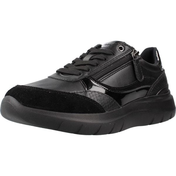 Buty GEOX D PLUMMERY Czarny. Czarne buty trekkingowe Geox, z syntetyku, bez zapięcia. Za 330.99 zł.