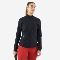 Kurtka tenisowa damska Artengo Soft Dry 900. Czarne kurtki KUIKMA, bez wzorów, z lyocellu, sportowe, bez kaptura. Za 79.99 zł.