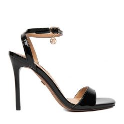 Sandały Nine West. Czarne sandały Nine West, bez wzorów, bez obcasa, na szpilce, bez zapięcia. Za 249.99 zł.