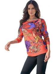 Heine Sweter w kolorze pomarańczowym ze wzorem rozmiar: 36. Pomarańczowe swetry Heine, bez wzorów, bez ramiączek. Za 126.99 zł.