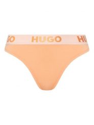 HUGO Stringi 50469651 Pomarańczowy. Brązowe stringi Hugo, bez wzorów, z bawełny. Za 49.99 zł.